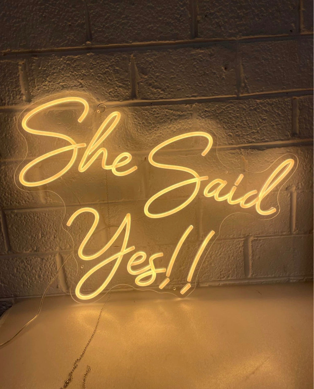 Large She Said Yes Neon Sign for Wedding
