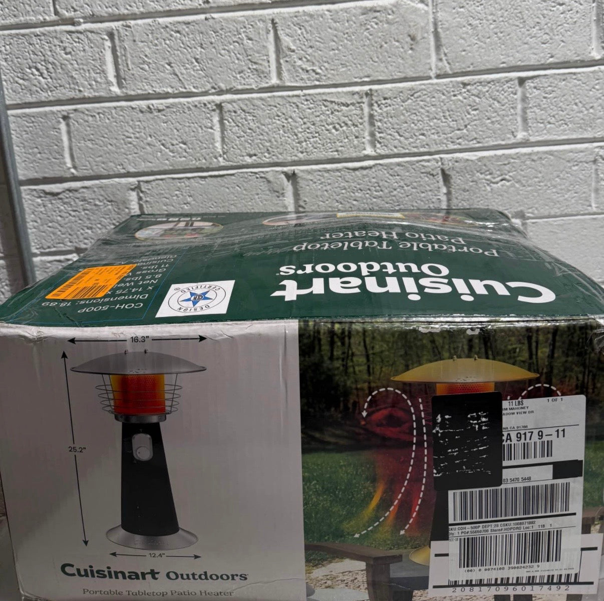 11,000 BTU Portable Tabletop Propane Patio Heater