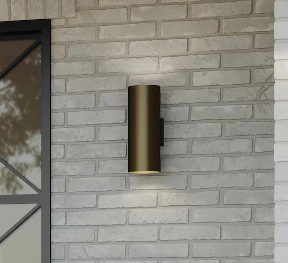5" Antique Bronze Modern Outdoor Wall Lantern Cylinder Light
