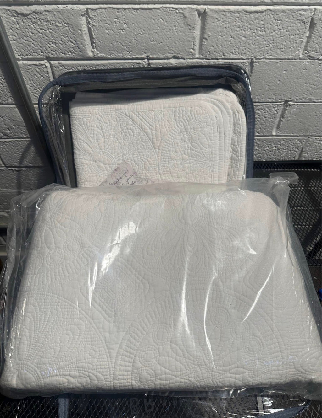 Luxury White Quilt Bedding Set Queen Size