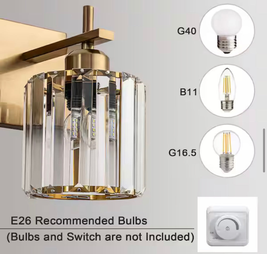 luxury gold crystal 6-Light  Bathroom Vanity Light