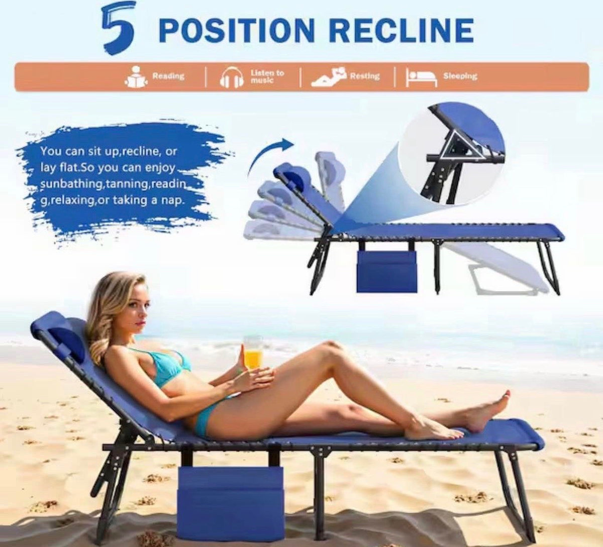 Folding Outdoor Chaise Lounge chair