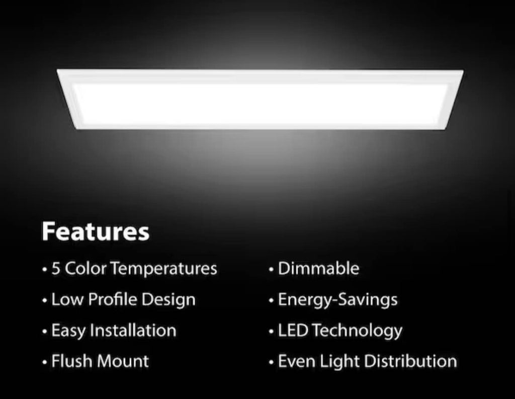 1 ft. x 4 ft. 3800 Lumens Dimmable LED Flat Panel