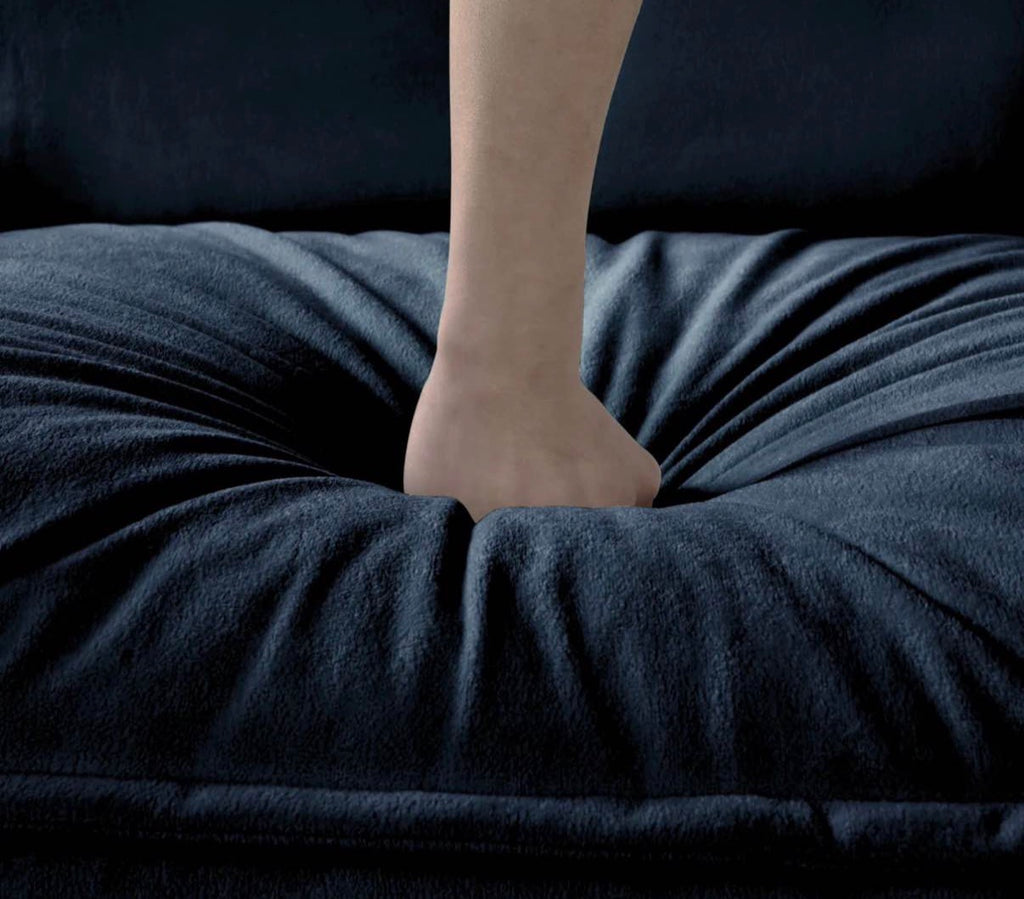 36 "  Chenille Ottoman in Midnight Blue