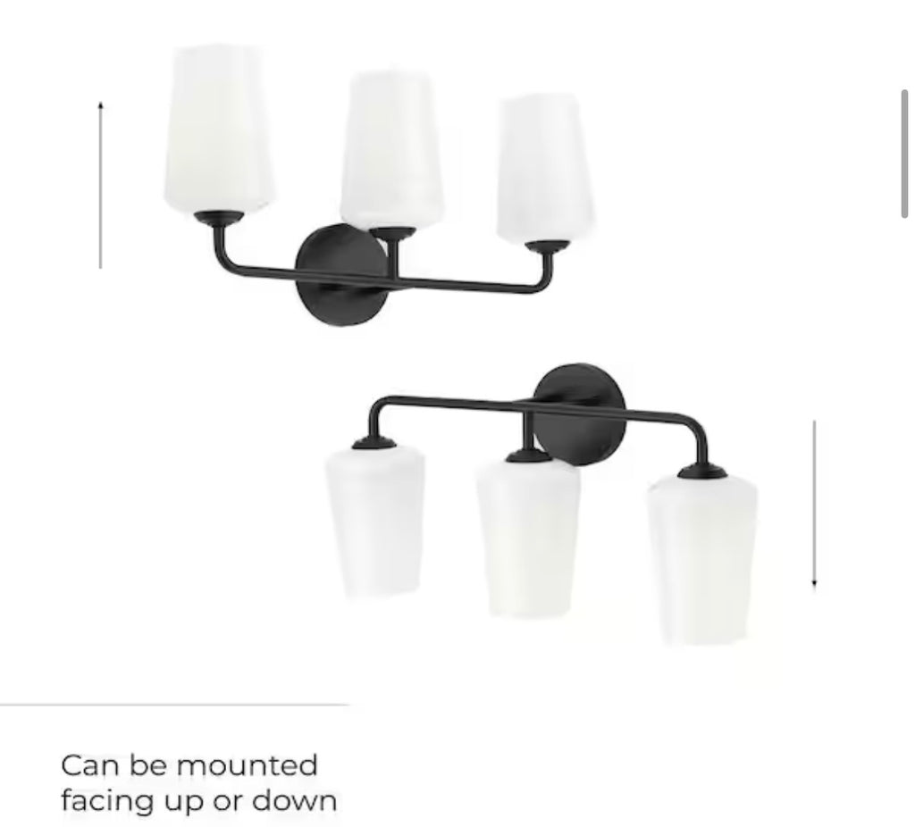 Celino 3-Light Black Bathroom Vanity Light