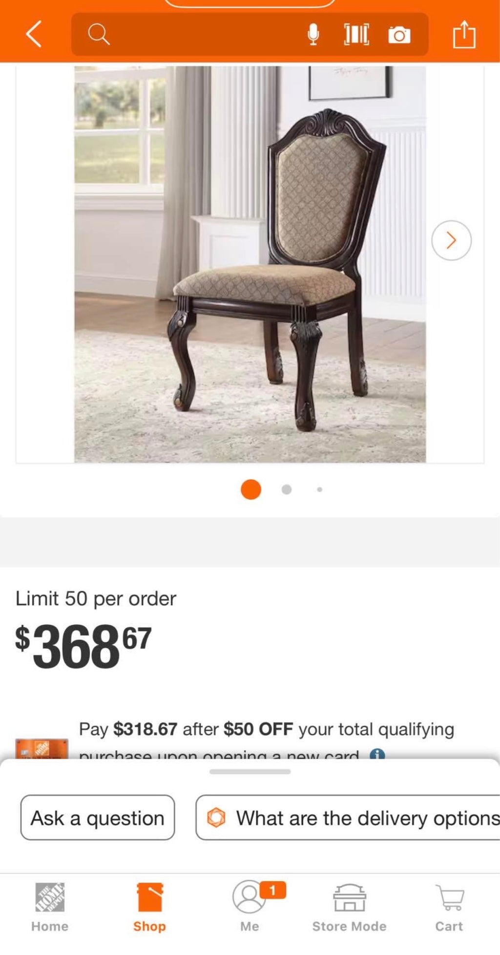 Chateau De Ville Side Chair (Set-2) minor damage ￼