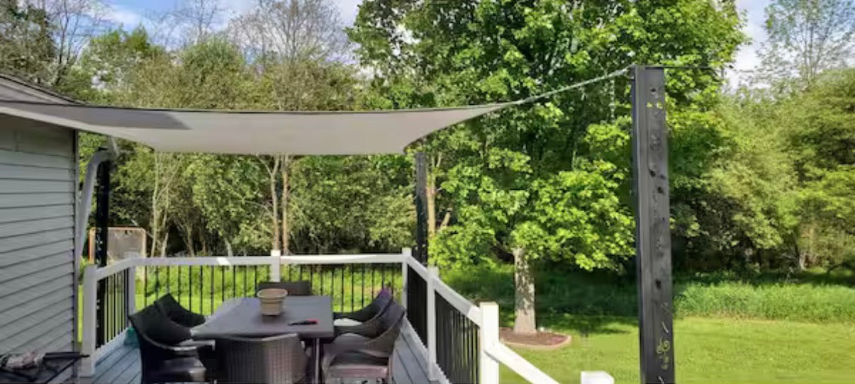 10 ft. x 10 ft. 190 GSM Grey Square Sun Shade Sail Screen