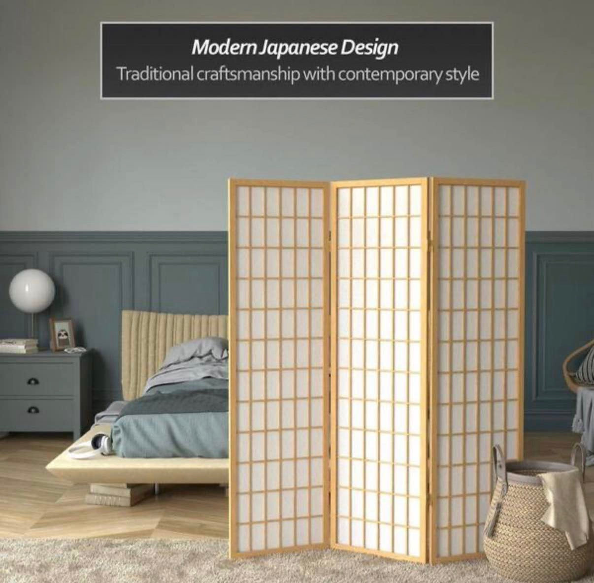 5 ft. Natural 3-Panel Room Divider