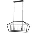 5-Light 40 in. Wide Taper Candle Matte Black Chandelier