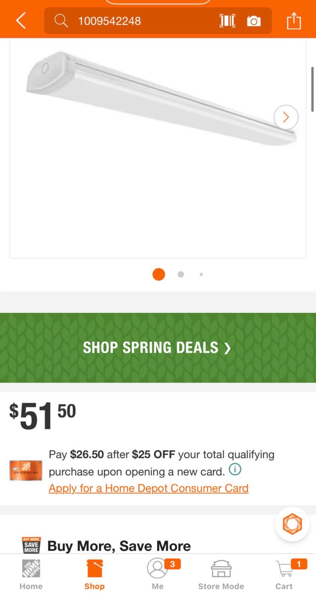 1-Pack 4 ft. 3600 Lumens LED Ceiling Wraparound Light