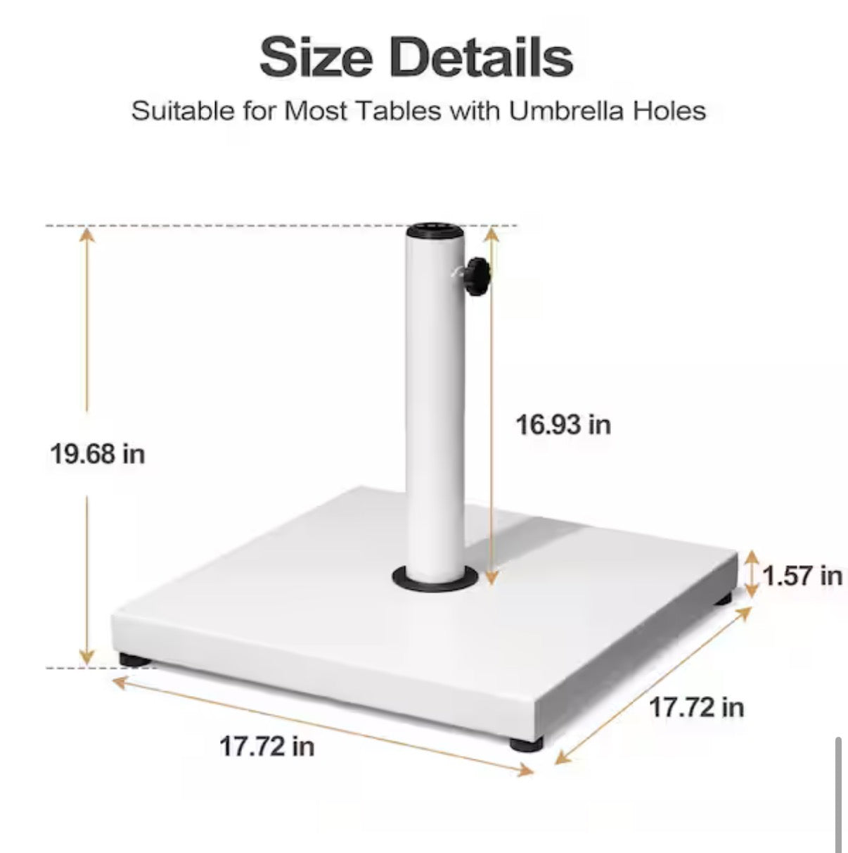 43 lbs. Cement Concrete  Steel  Patio Umbrella Base