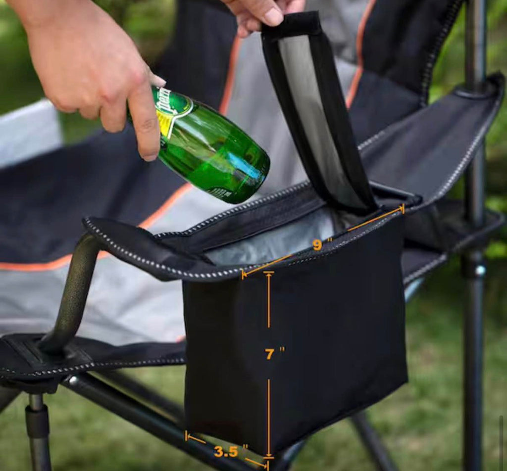 Oversized Folding Camping Chair With Cooler Bag