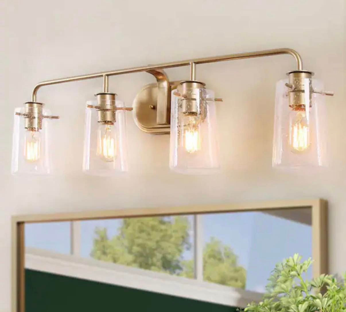 31 in Gold Vanity Light for Bathroom
