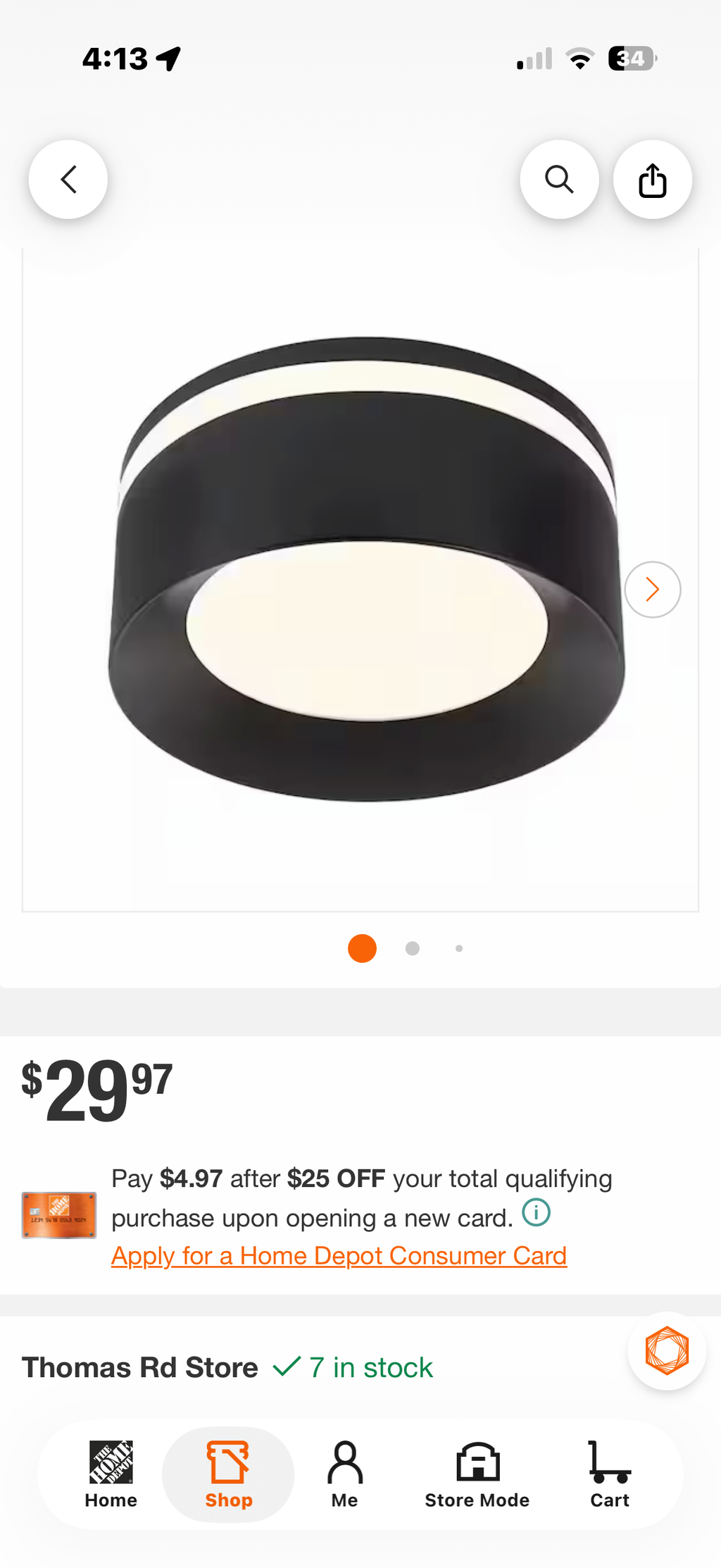 6 in. Matte Black Integrated LED Recessed Ceiling Light