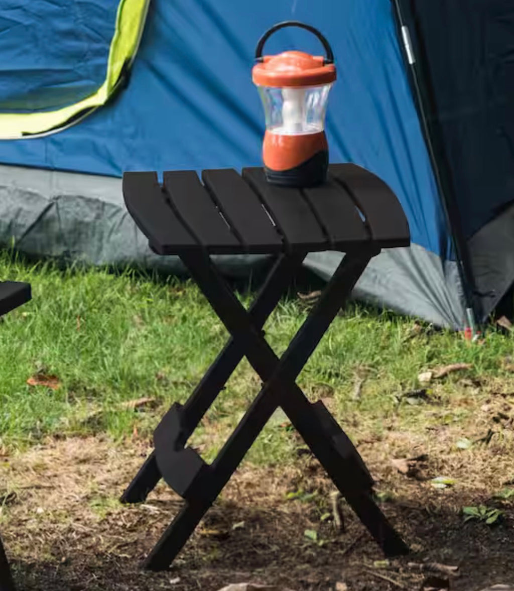 Quik-Fold 20 in. Resin Black Square Patio Side Table
