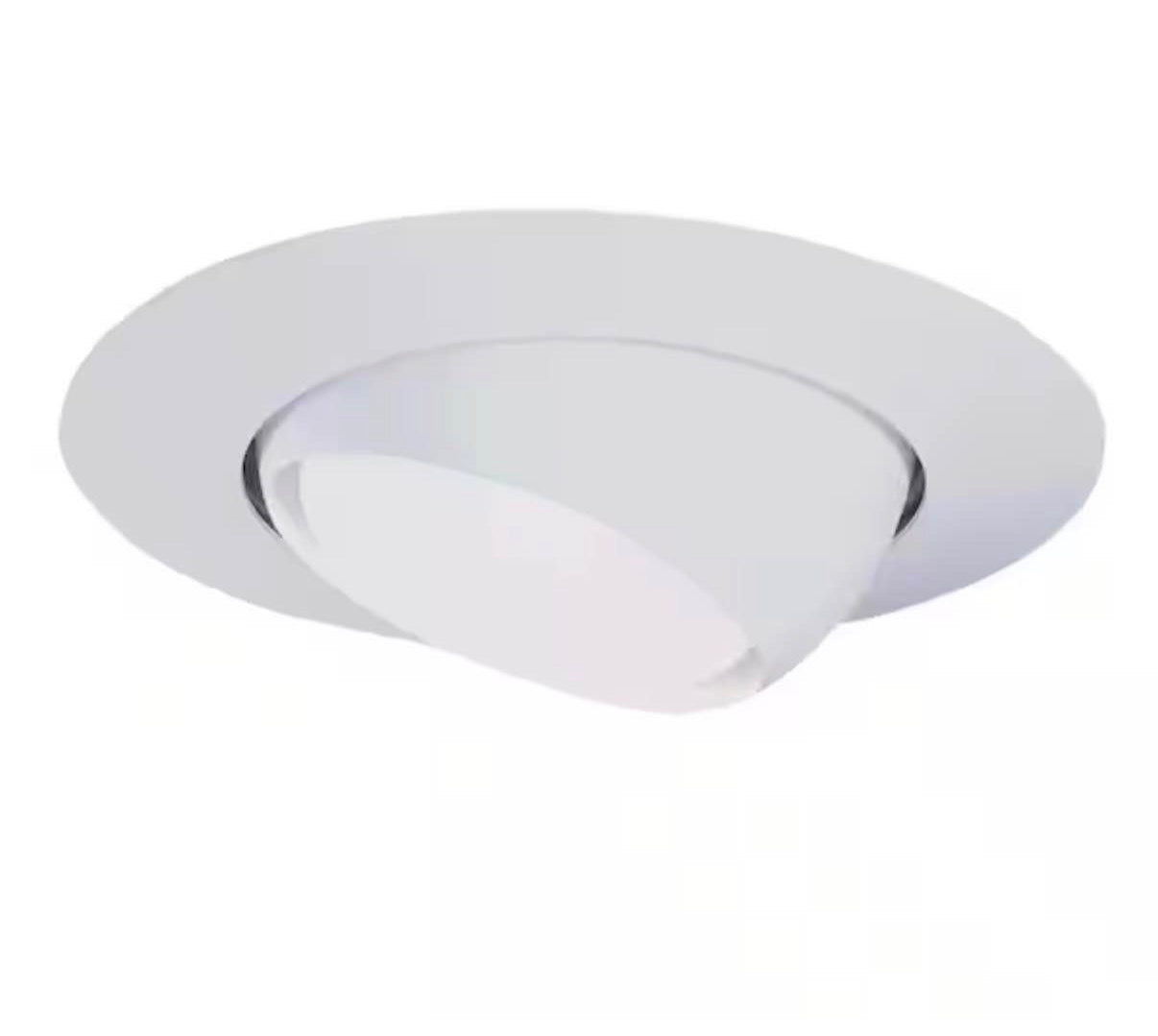 6 in. White Recessed Ceiling Light Trim with Adjustable Eyeball