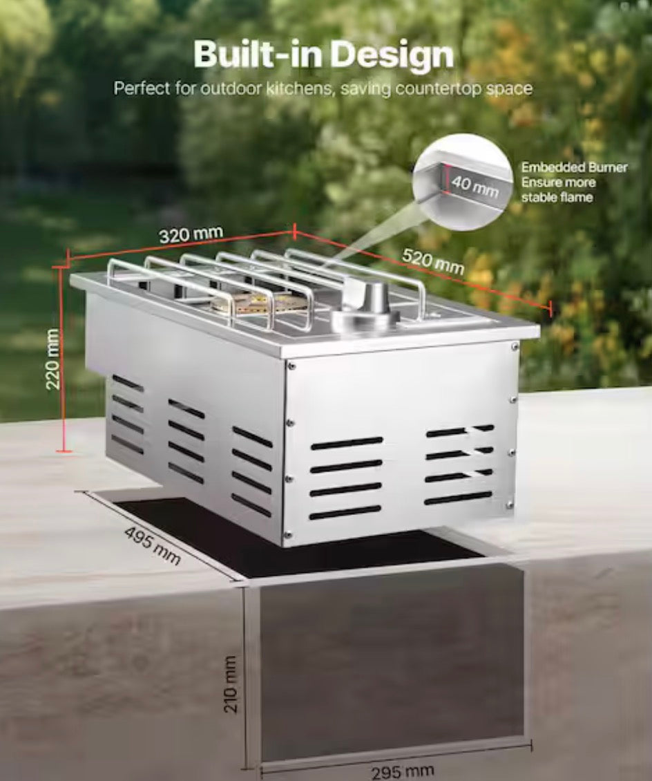 Stainless Steel Built-In 1- Side Burner