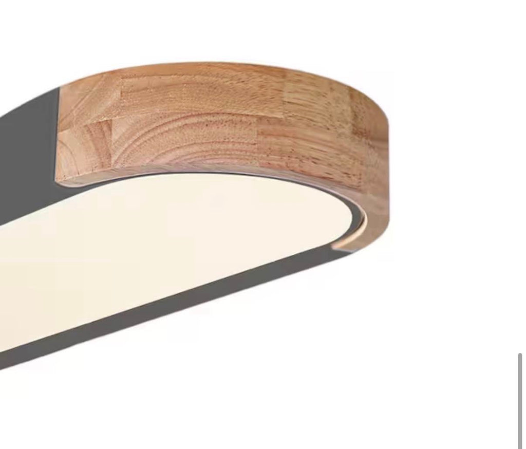 38 in Long Oval Wood Ceiling Light
