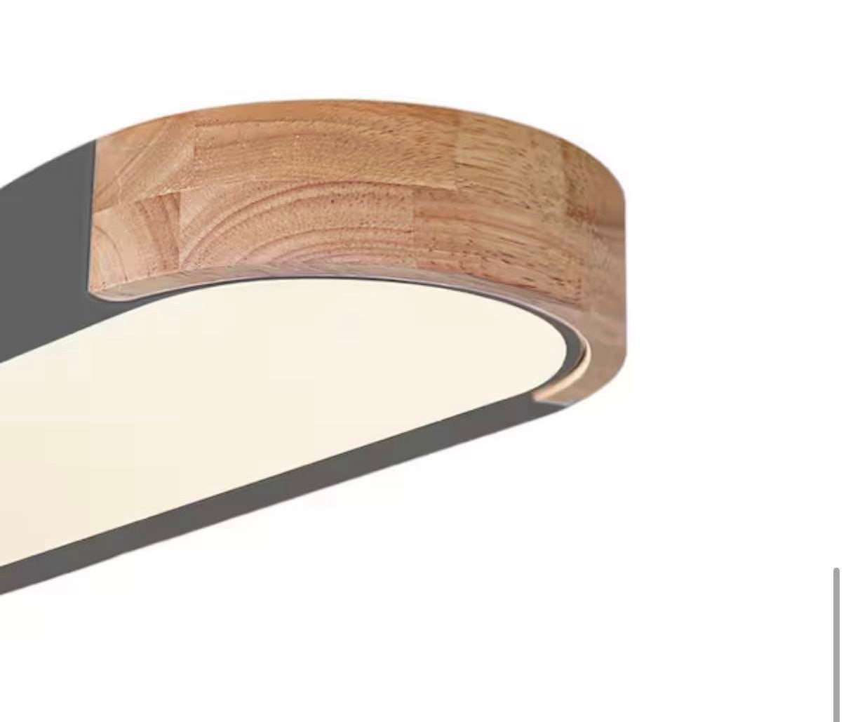 38 in Long Oval Wood Ceiling Light