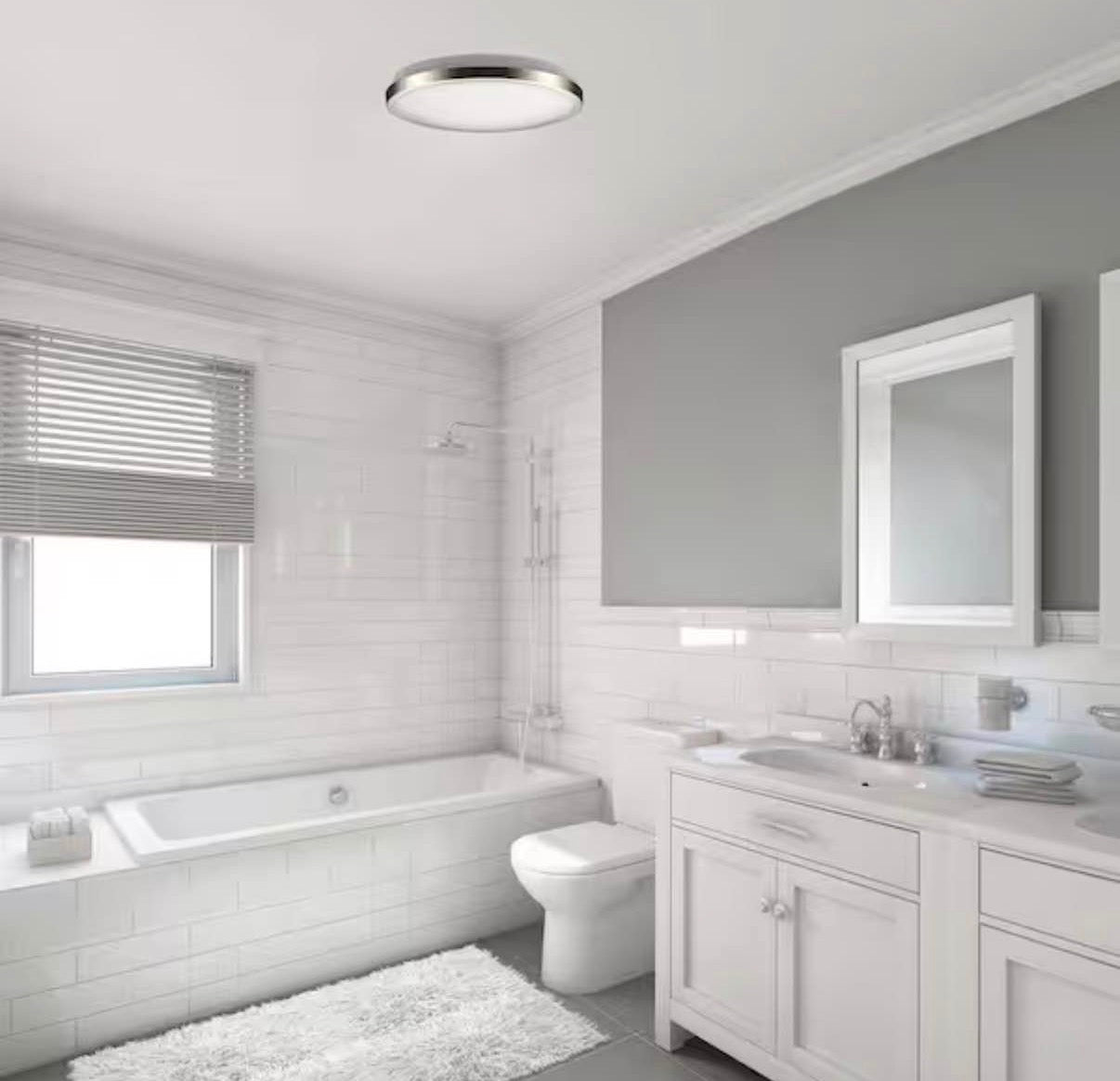 10 in. Ring Brushed Nickel LED Flush Mount Ceiling Light
