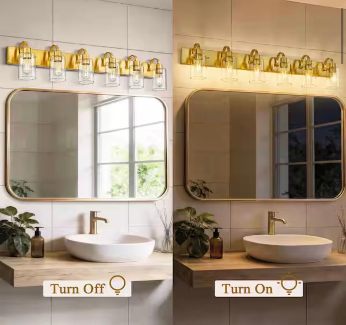 6-Light Brushed Gold Vanity Light