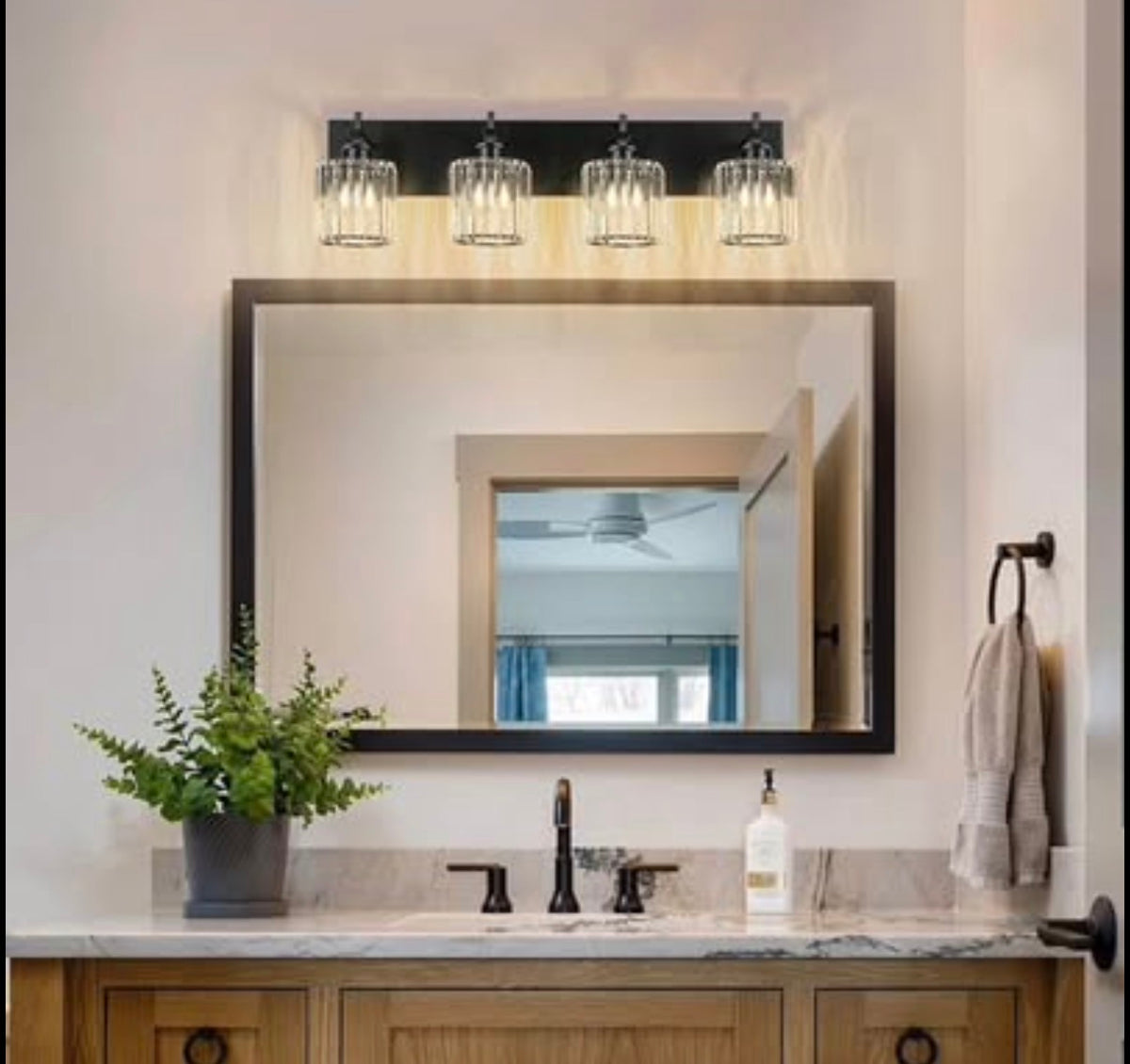 Black Crystal Bathroom Vanity Lights