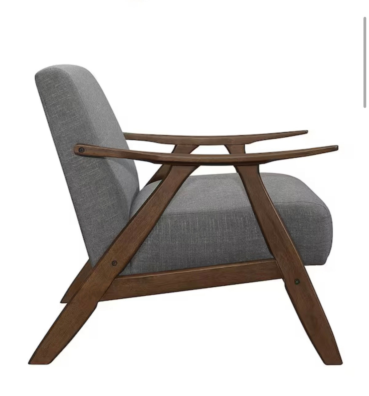 Ocala Gray Fabric Upholstery Solid Wood Frame Accent Chair