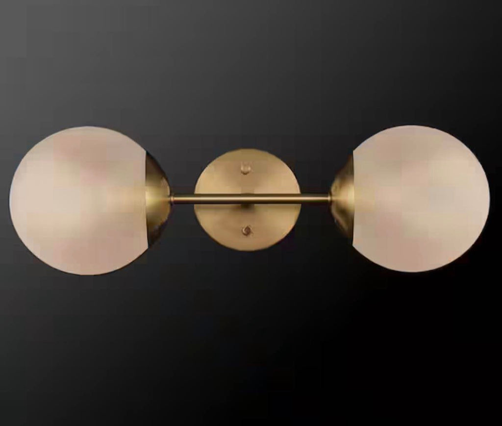19.5 inches 2-Light Matte Brass Wall Sconce Light