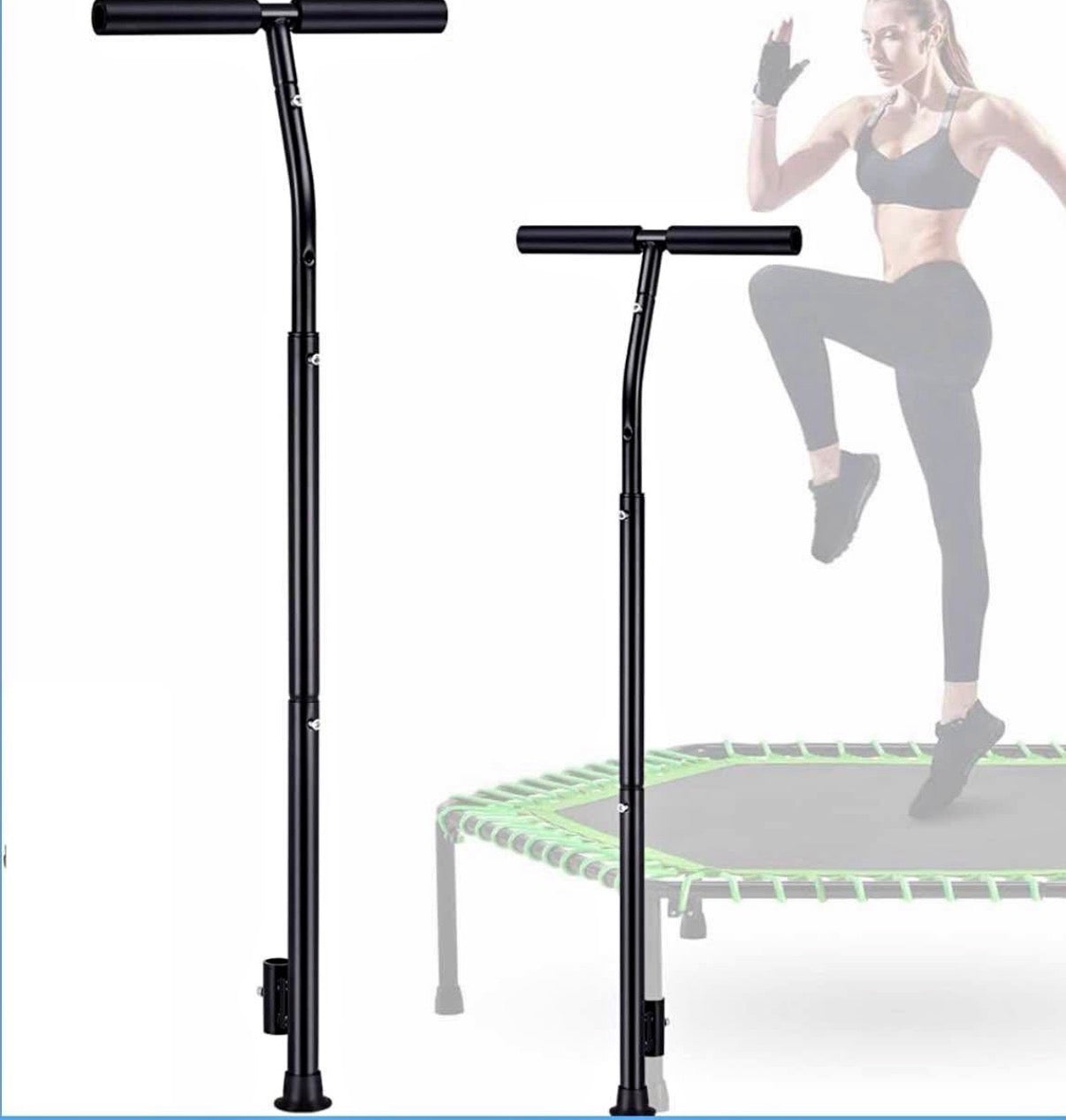 Quick-Release Handle Bar for Straight Leg Fitness Trampoline
