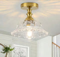 Brushed Vintage Gold Dome Semi-Flush Mount Ceiling Light
