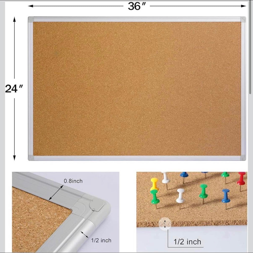 Cork Board Bulletin Board 24 x 36