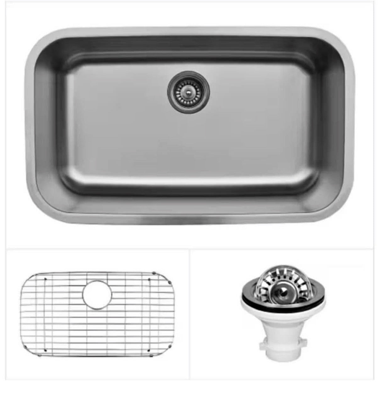 Black Undermount Kitchen Sink 30”x18”