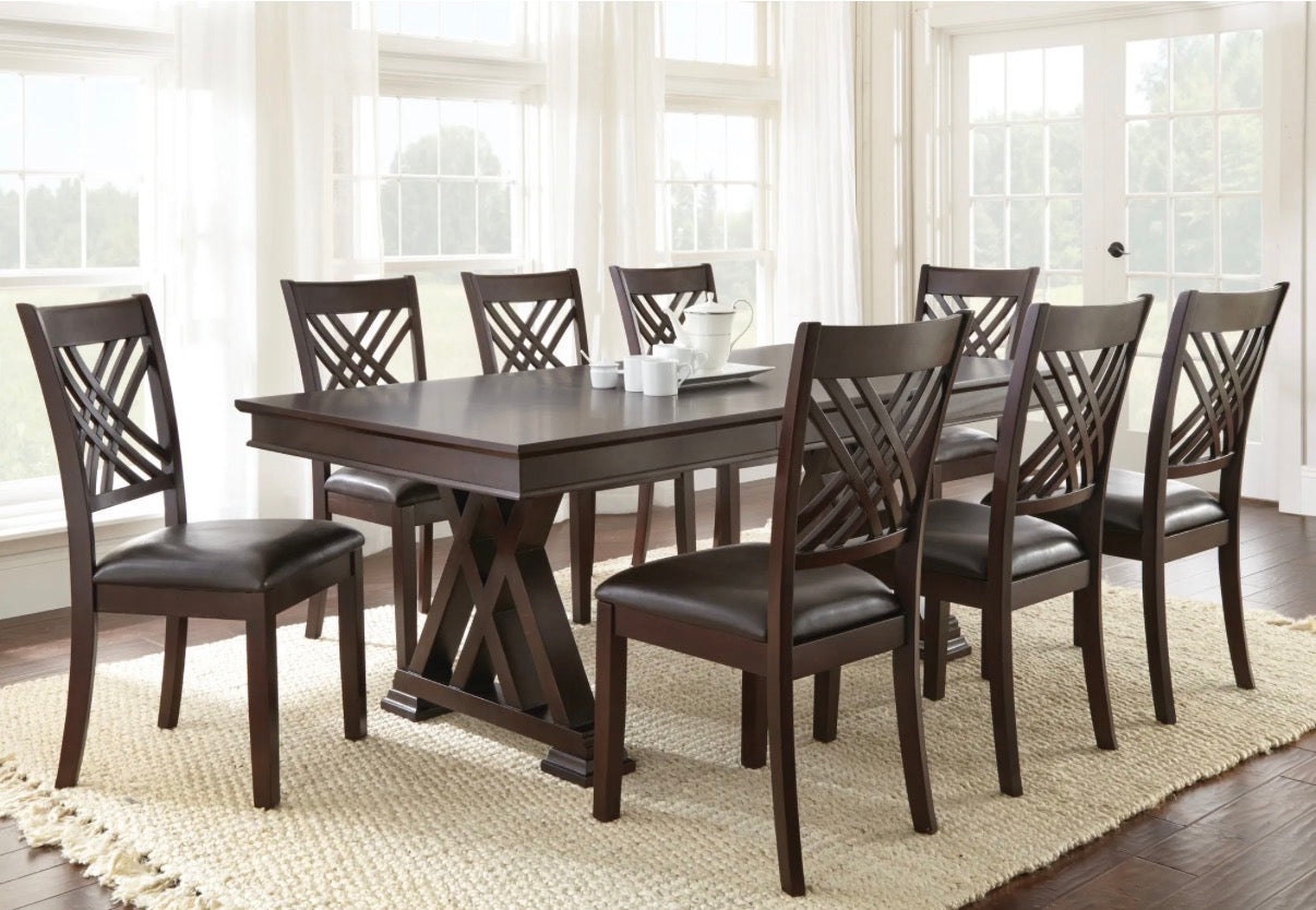 Adrian Espresso Side Chairs (Set of 8)