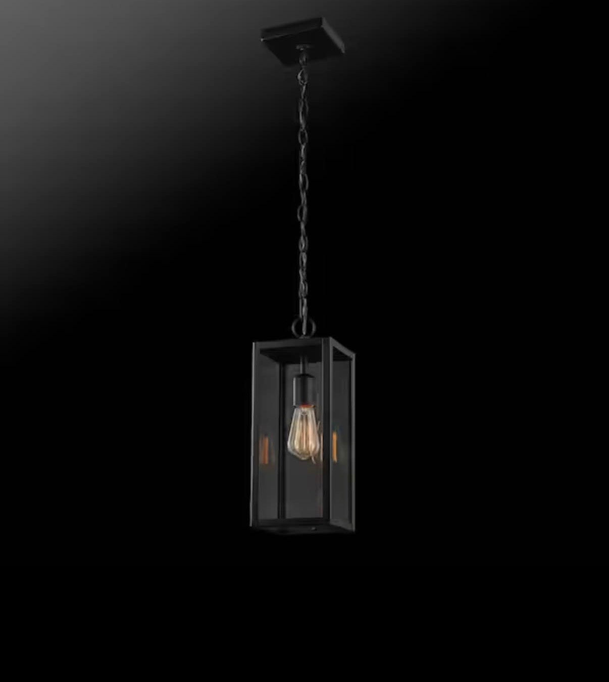 78 inches Modern Matte Black Outdoor Hanging Light Pendant