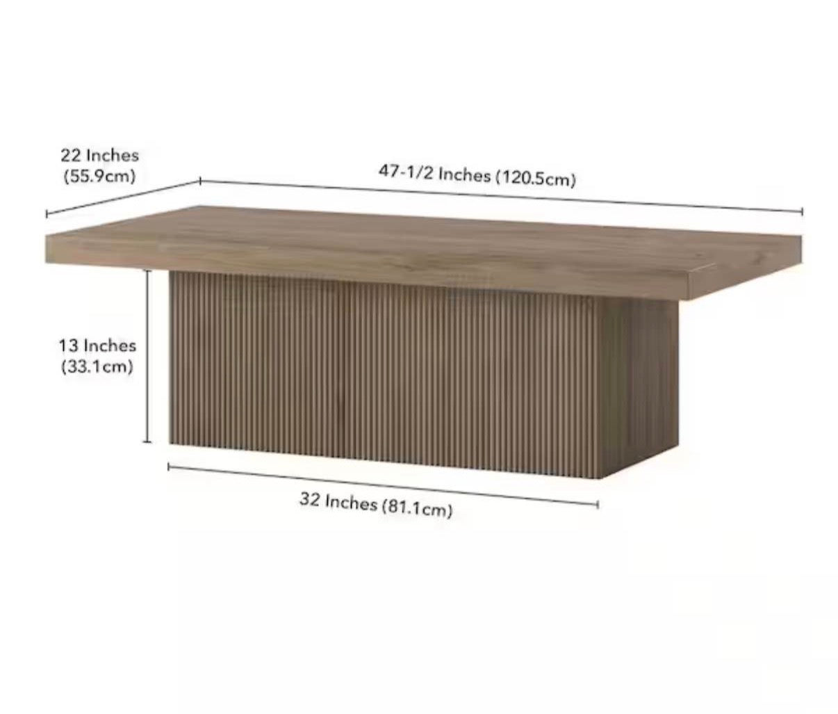Torren 47.5 in. Antiqued Gray Oak Rectangle MDF Top Coffee Table