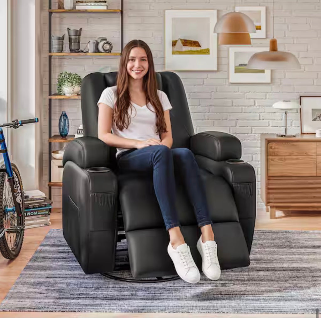 Rocking Recliner Chair, 360° Swivel