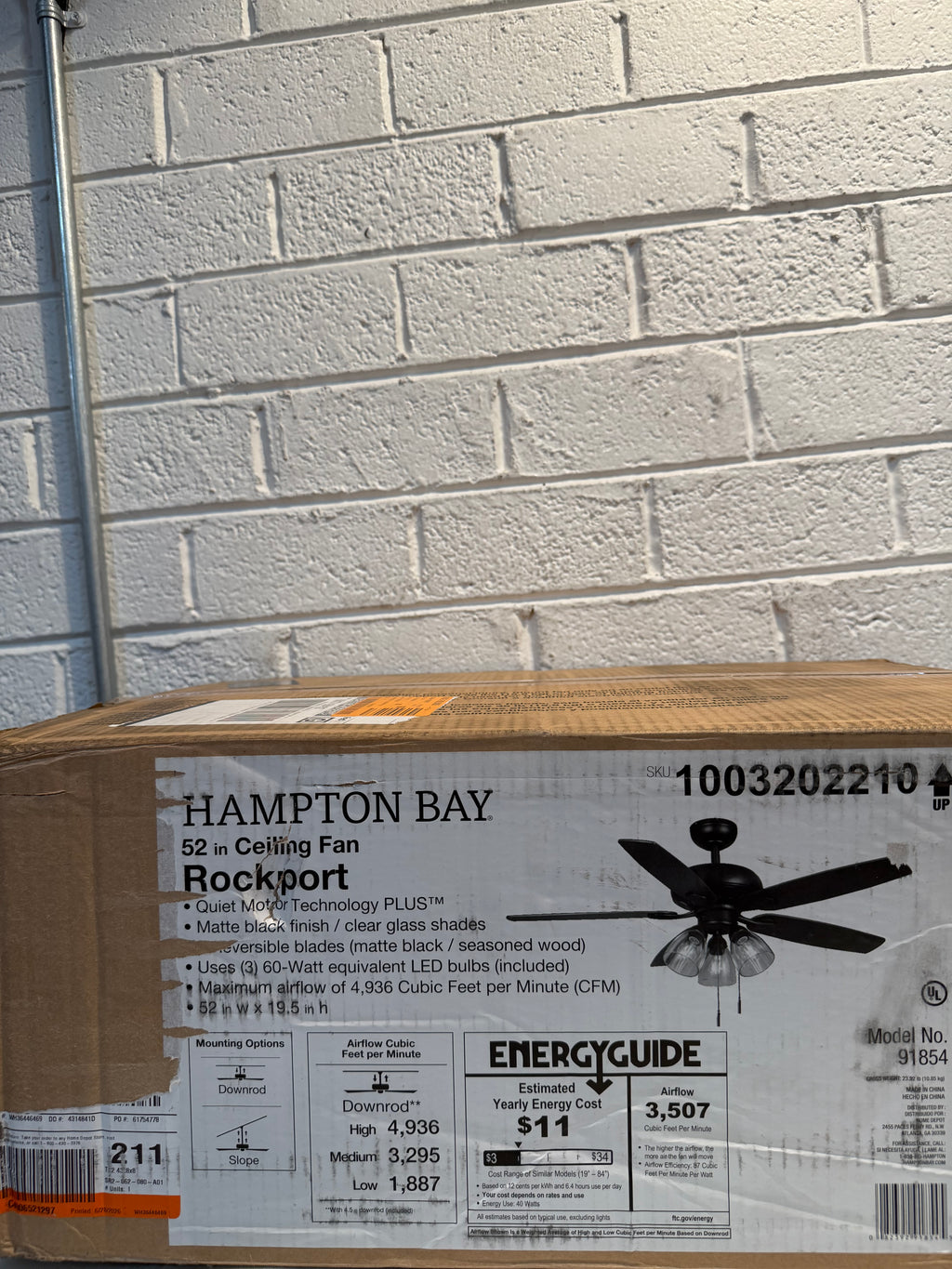 Rockport 52 in. LED Ceiling Fan with Five Reversible Blades
