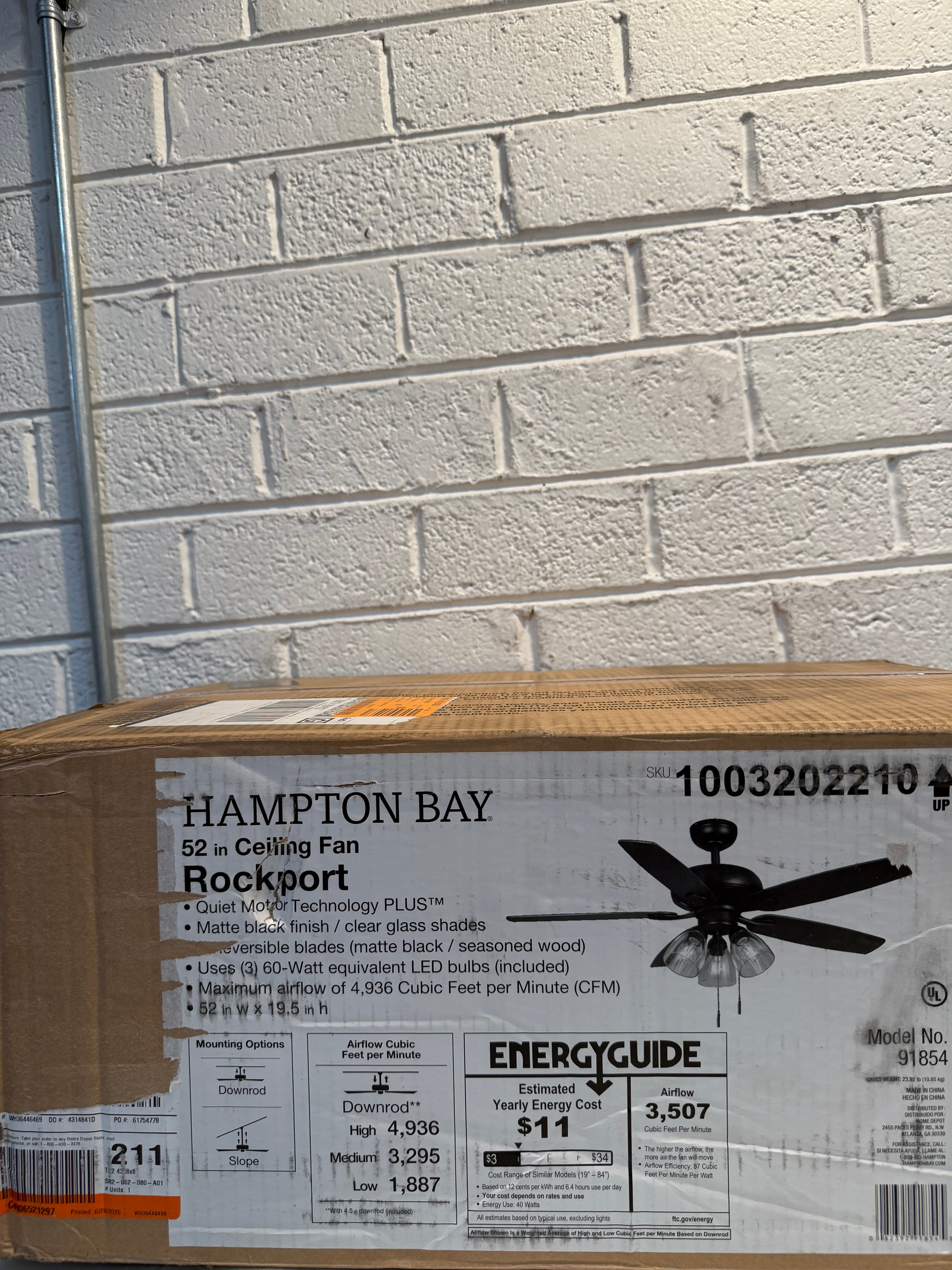 Rockport 52 in. LED Ceiling Fan with Five Reversible Blades