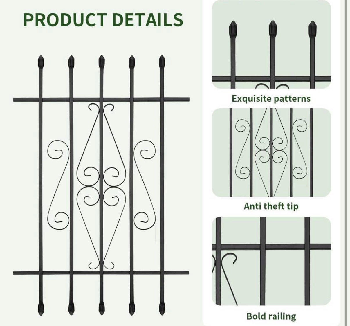 2 pack Window Security Bars Guards