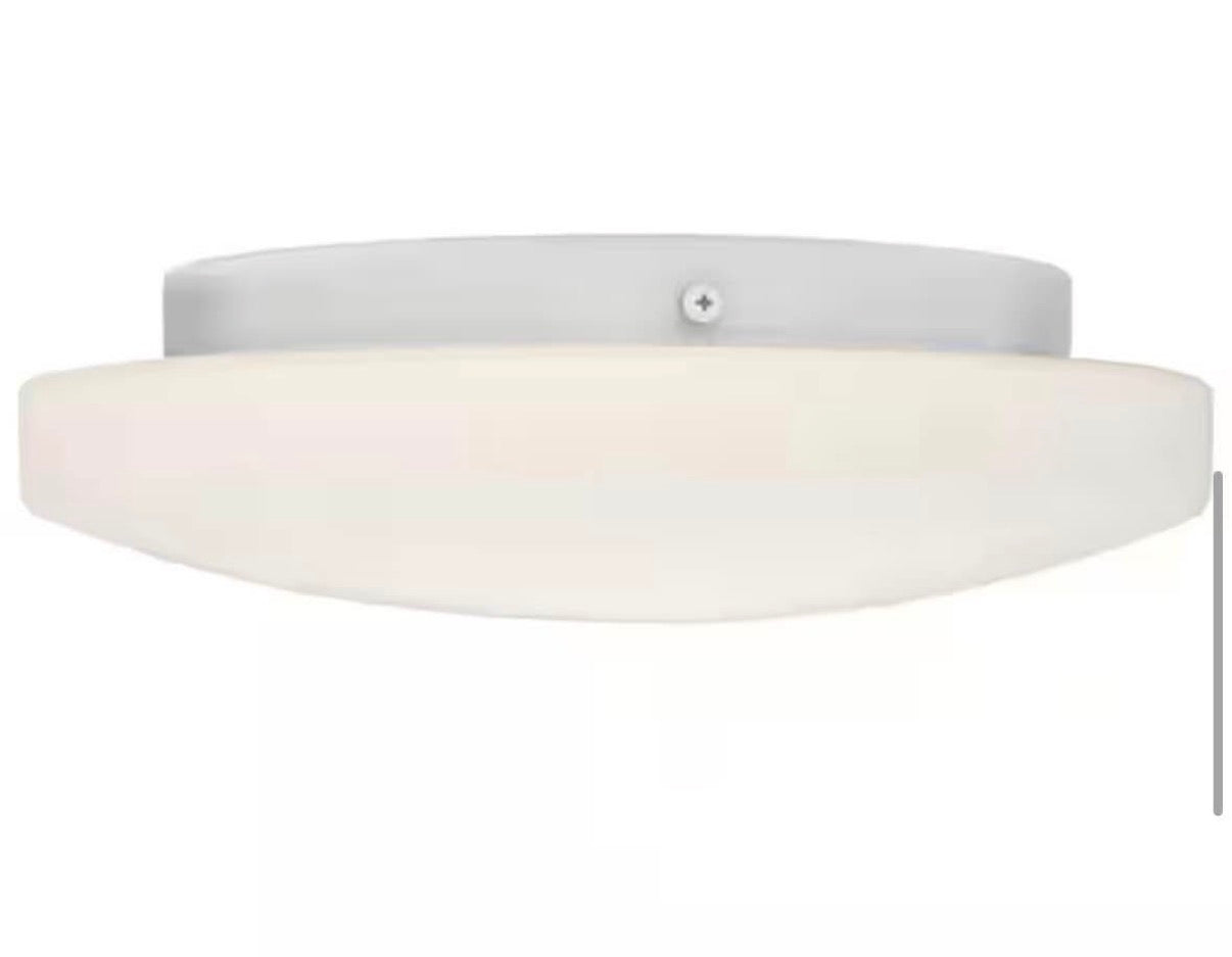 Orion 10.75 in. 2-Light White Flush Mount