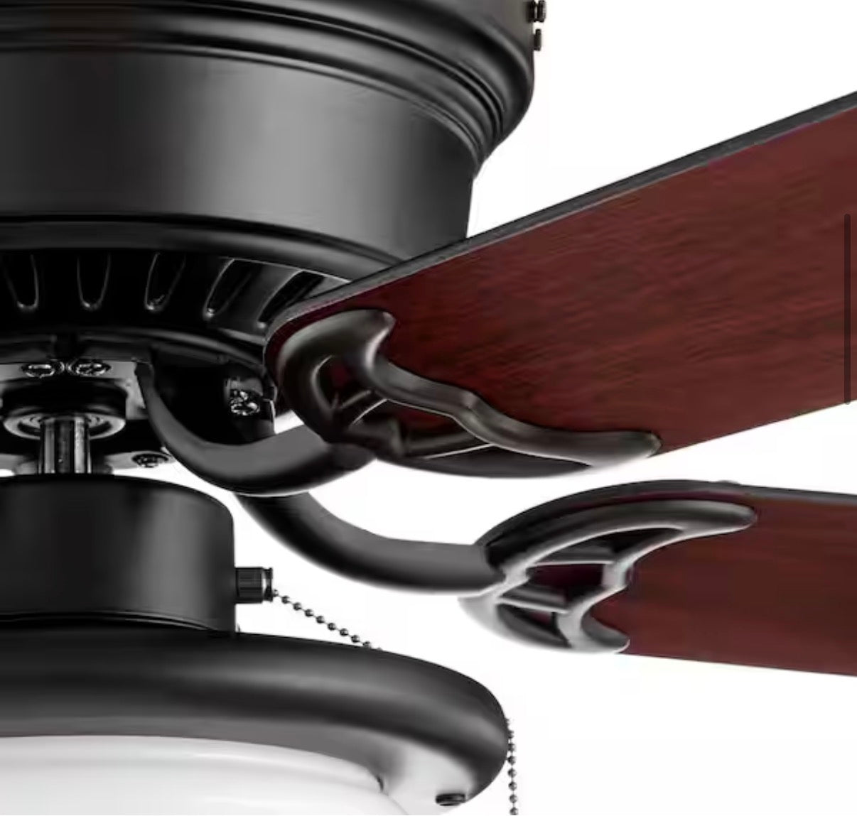 Hugger 44 in. LED Indoor Matte Black Ceiling Fan with Light Kit