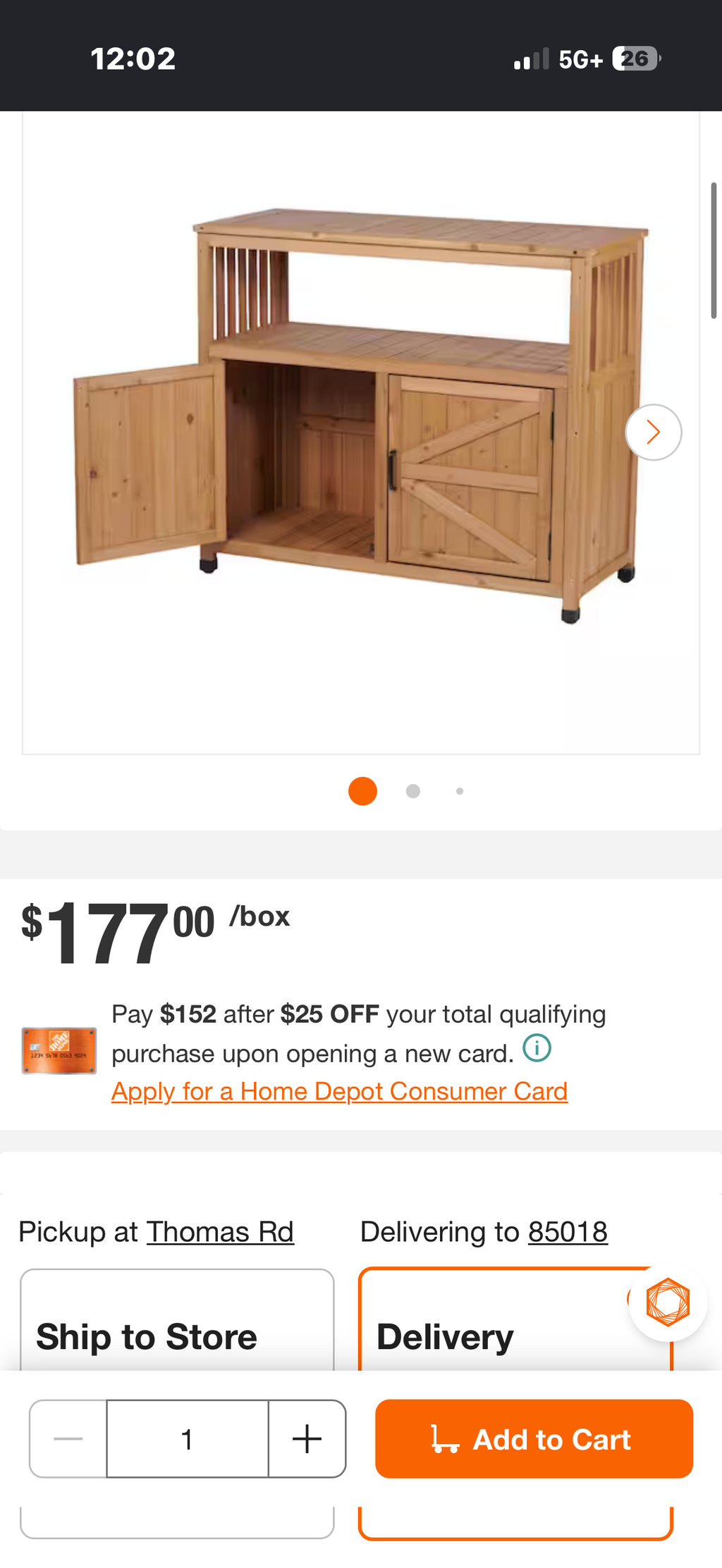Brown Wood indoor / Outdoor Storage Cabinet