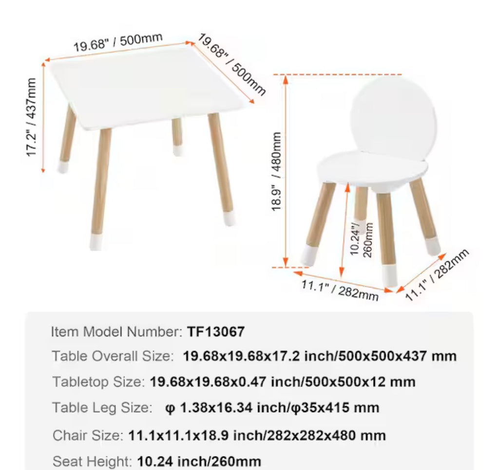 Kids Table and 2-Chairs Set