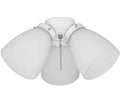 3-Light White Ceiling Fan Shades LED Light Kit