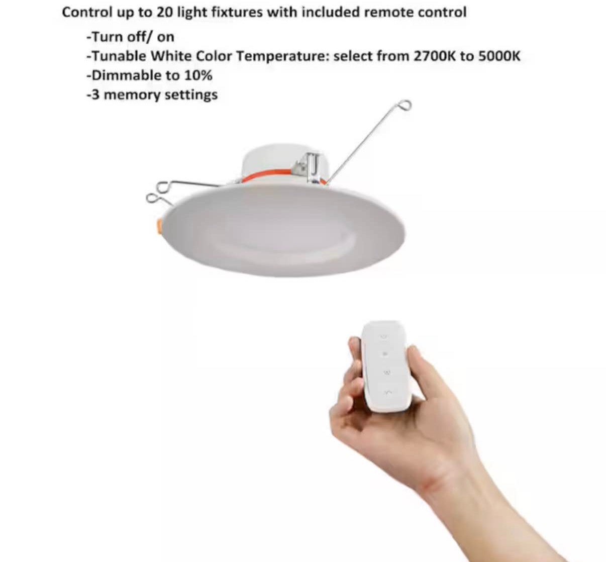 Canless Recessed Light with remote control (4-Pack)