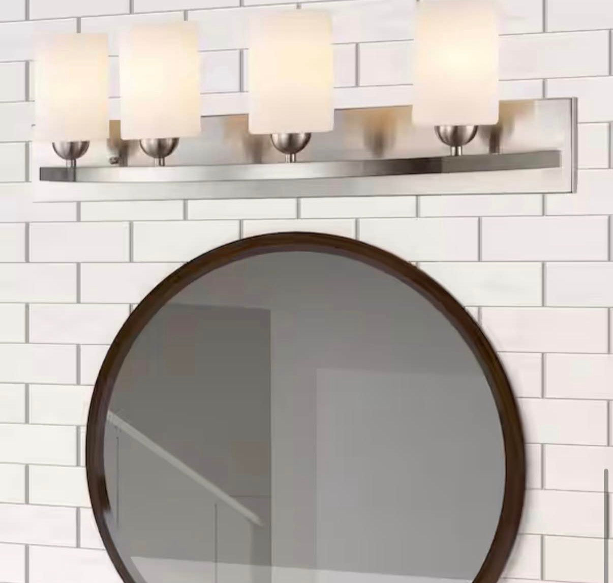 Moonlight 31 in. 4-Light Brushed Nickel Bathroom Vanity Light