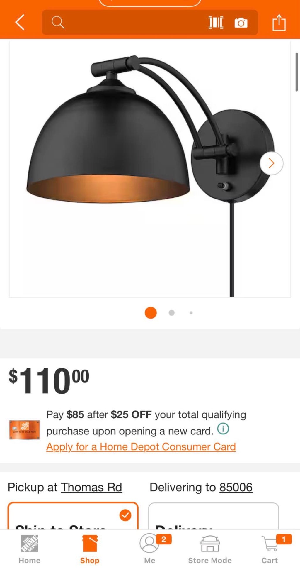 Golden Lighting Rey 8 in. Matte Black Sconce