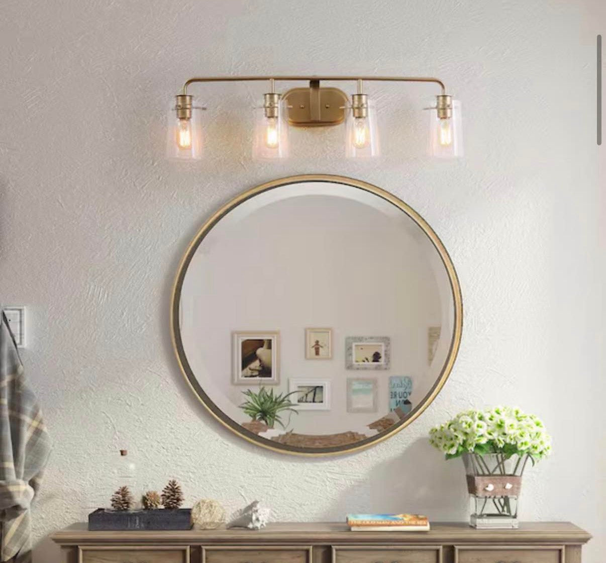31 in Gold Vanity Light for Bathroom