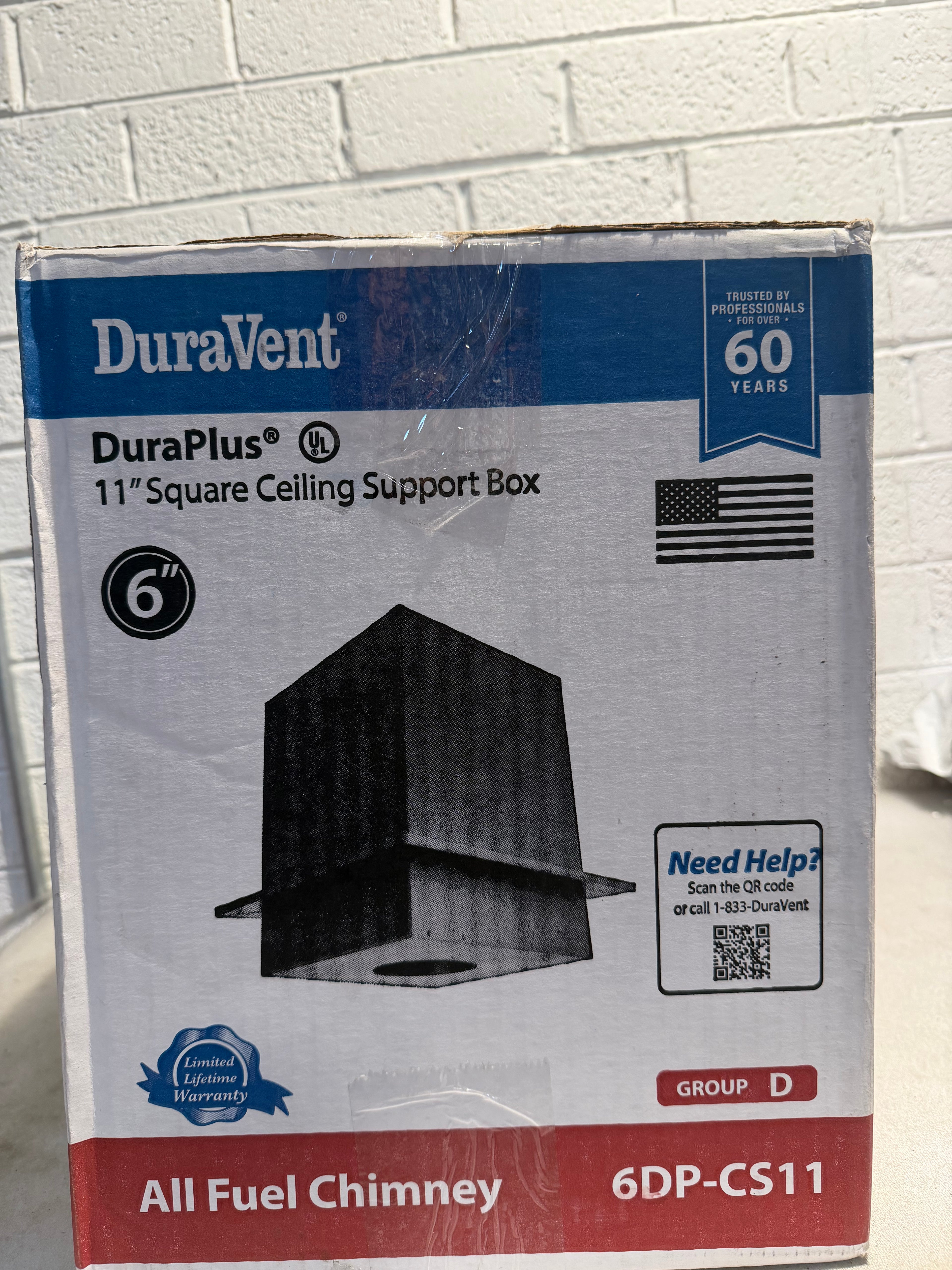 All-Fuel Chimney 6in. Diameter Square Ceiling Support Box