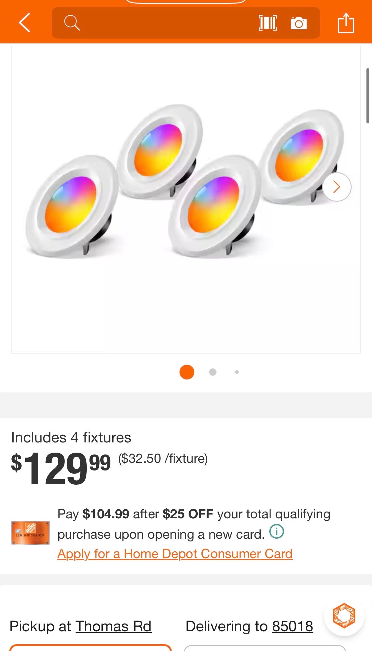 4-Pack Smart RGB LED Recessed Lights